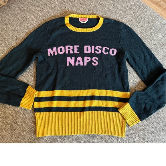Kate Spade “More Disco Naps” Sweater – Size Small, Graphic Slogan, Retro Vibes - Picture 1 of 4
